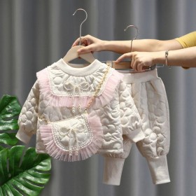 طقم بناتي قبة دانتيل مع ببيونة لولو وشنتة