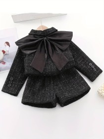 طقم شورت أسود مونس مع ببيونة كبيرة