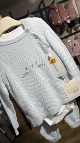 طقم تركي 3 قطع صوف ناعم وجه القطط