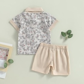 طقم شورت وقميص بيج