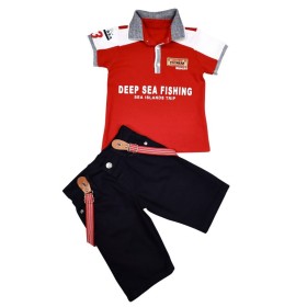 طقم ولادي شورت مع شيالات