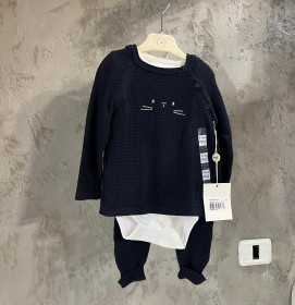 طقم تركي 3 قطع صوف ناعم وجه القطط