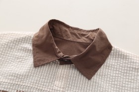 طقم ولادي 3 قطع شورت مع بلوزة وقميص نصف مخطط