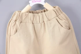 طقم كتان شورت مع قميص نص كم