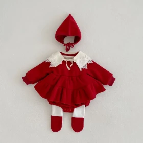 فستان بيبي مع توابعه شتوي