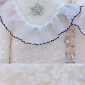 جاكيت مصوف مع قبة دانتيل ولولو